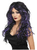 Perruque mariée halloween noire et violette