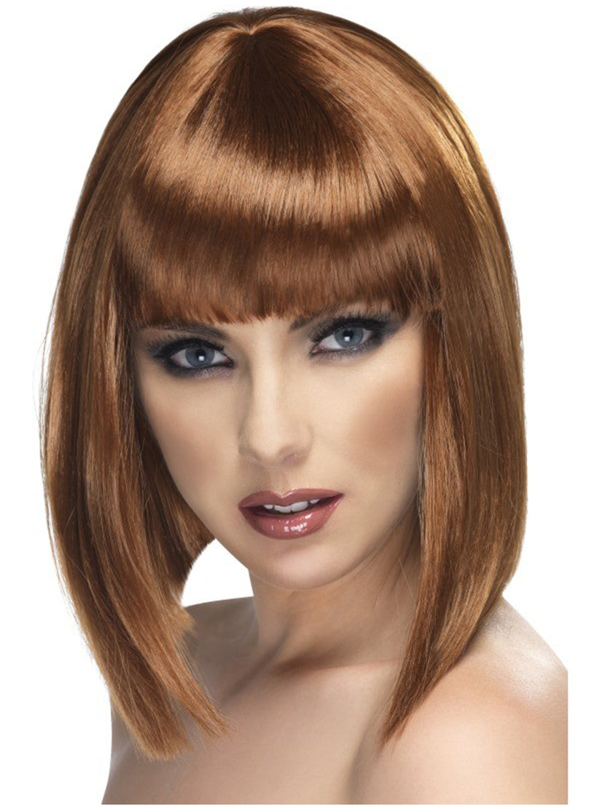 Perruque glamour courte et marron