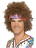 Perruque marron de hippie afro