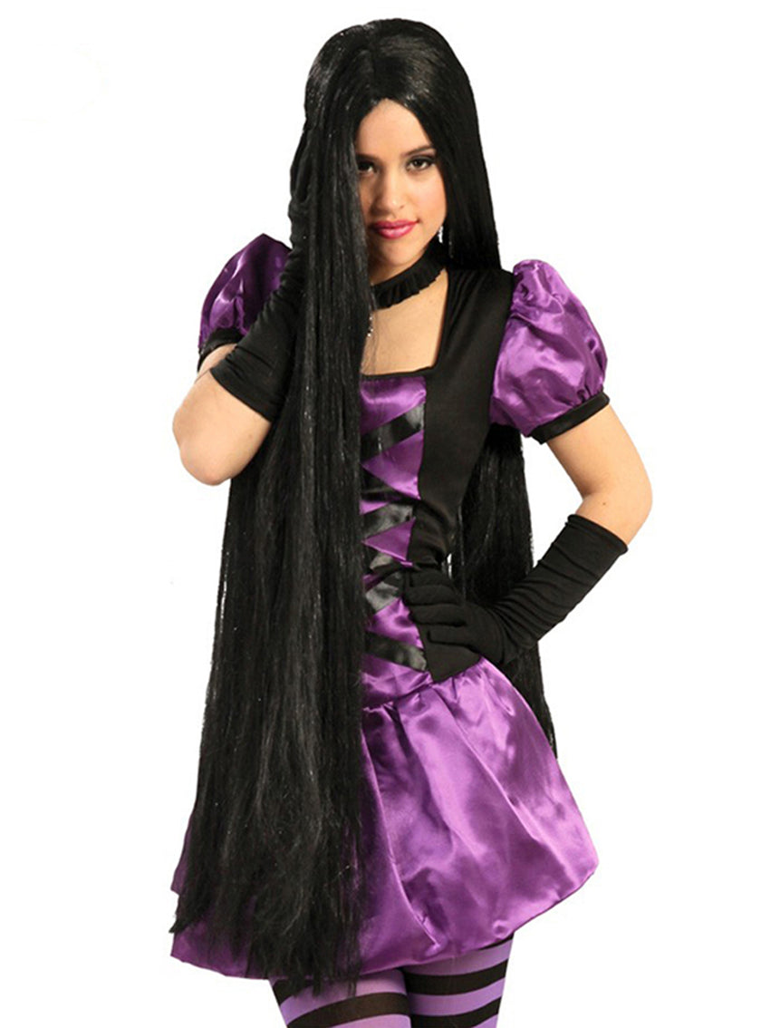 Perruque noire très longues