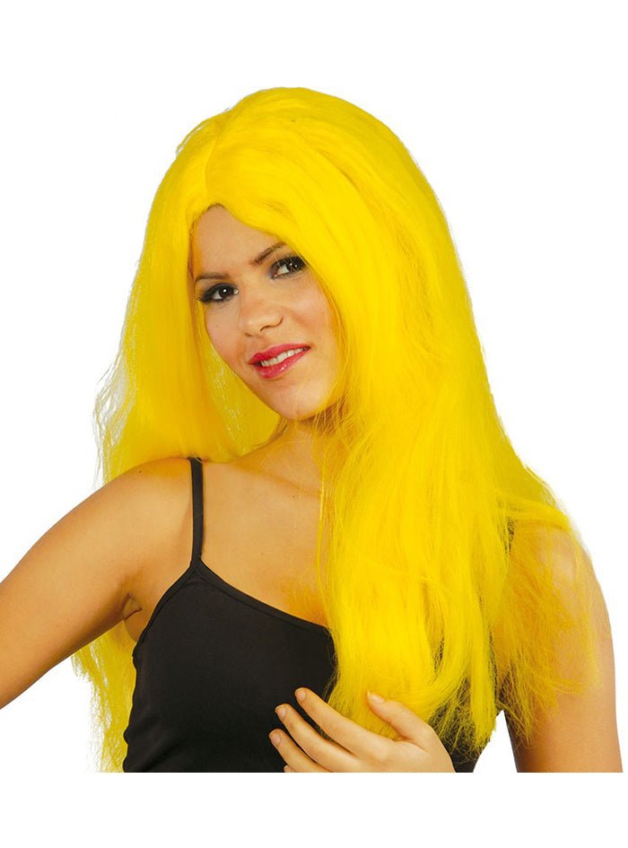 Perruque lisse longue jaune