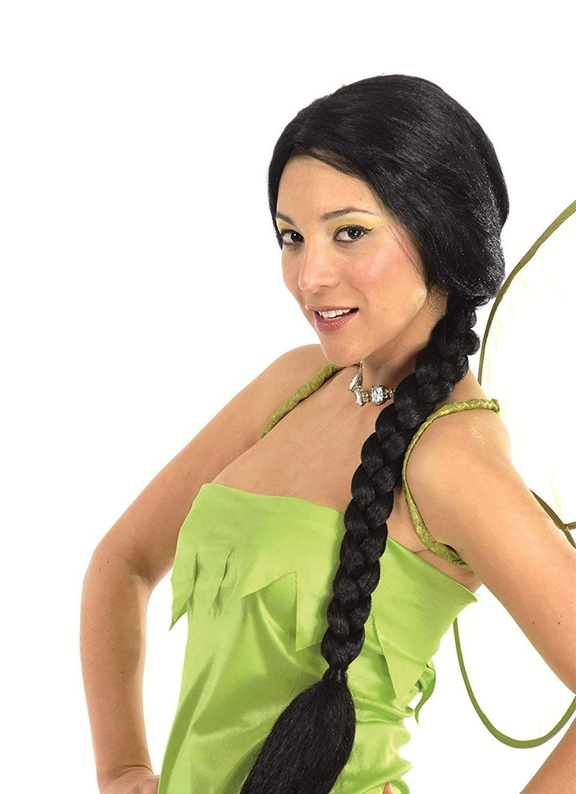 Perruque avec tresse noire