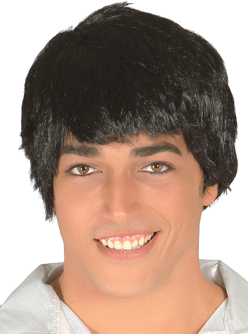 Perruque noire homme