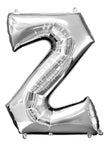 Ballon lettre Z argenté (86 cm)