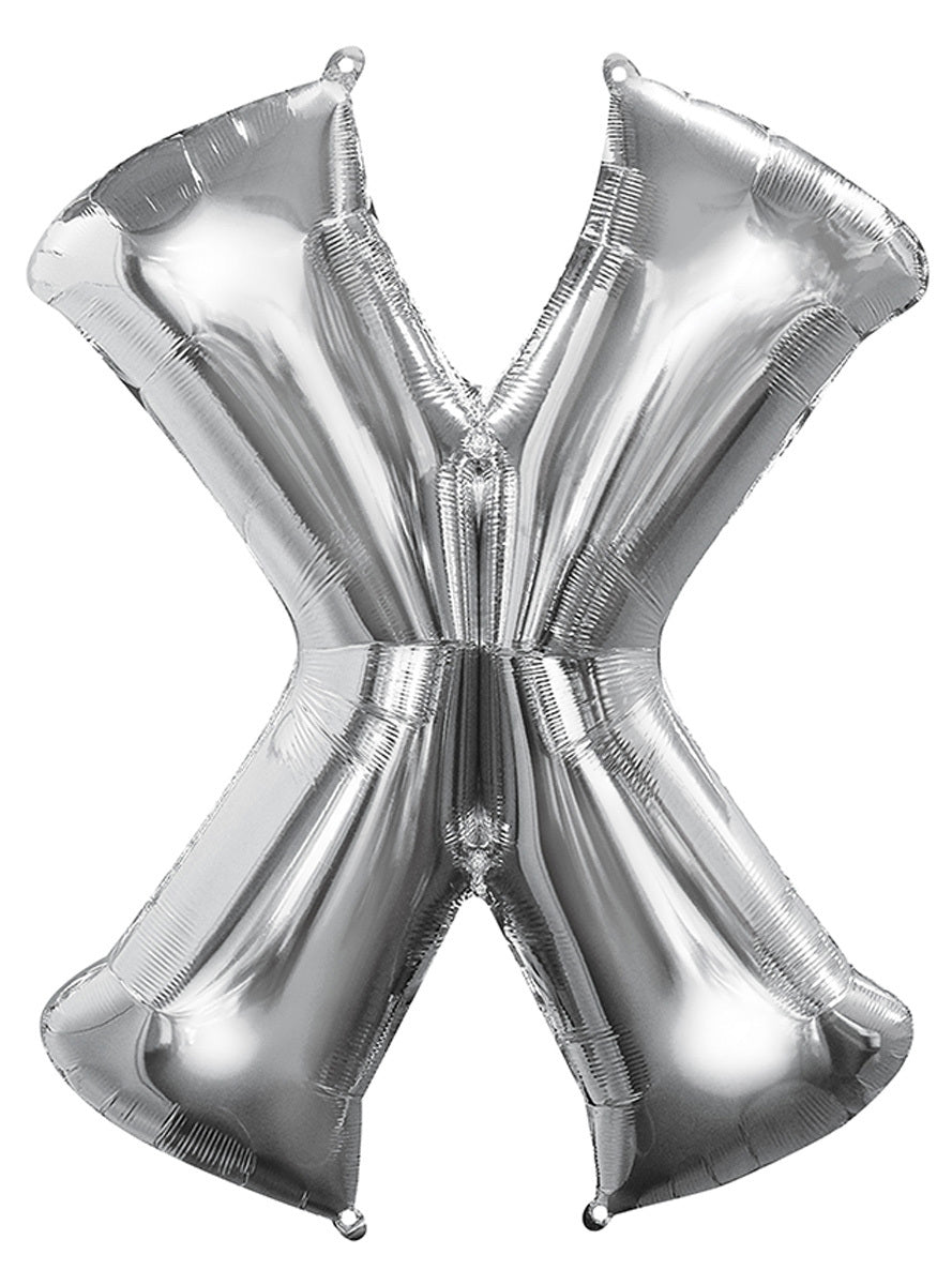 Ballon lettre X argenté (86 cm)