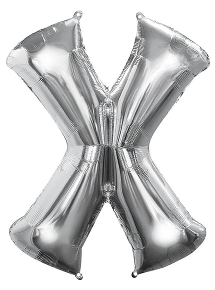 Ballon lettre X argenté (86 cm)