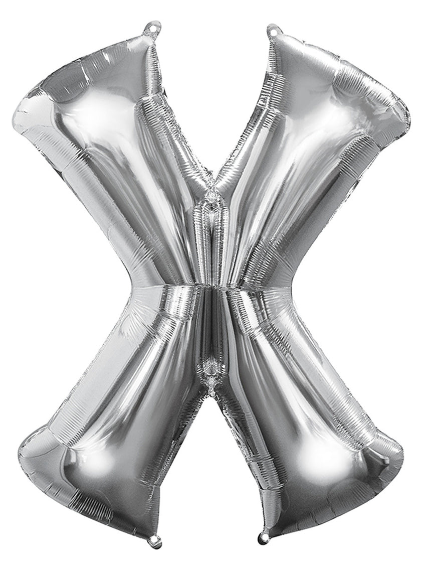 Ballon lettre X argenté (86 cm)