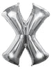 Ballon lettre X argenté (86 cm)