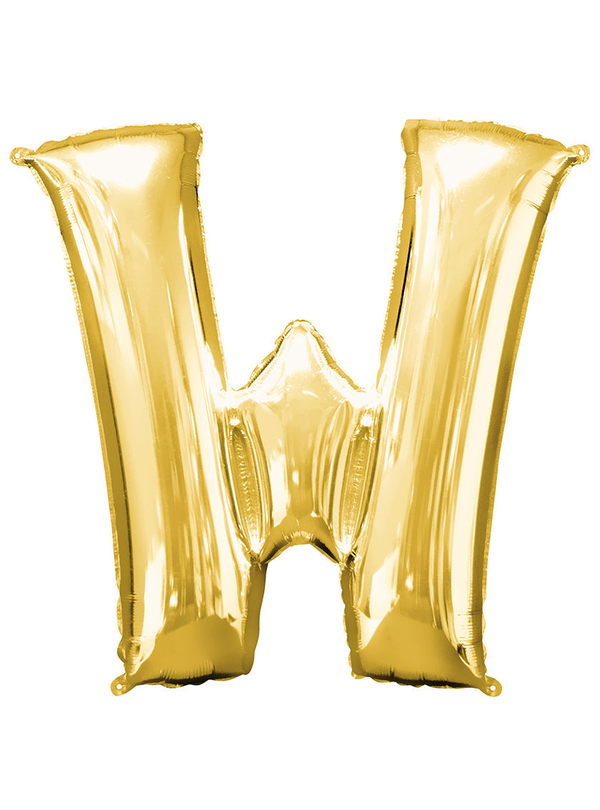 Ballon lettre W doré (86 cm)