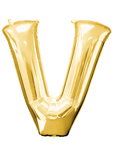 Ballon lettre V doré (86 cm)