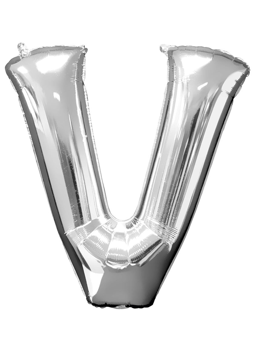 Ballon lettre V argenté (86 cm)