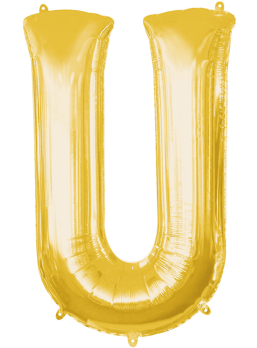 Ballon lettre U doré (86 cm)