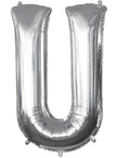 Ballon lettre U argenté (86 cm)