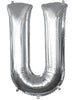 Ballon lettre U argenté (86 cm)