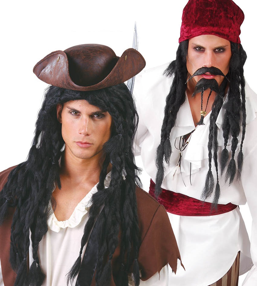 Perruque de rastas longues noire