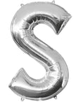 Ballon lettre S argenté (86 cm)
