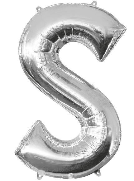 Ballon lettre S argenté (86 cm)