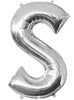 Ballon lettre S argenté (86 cm)