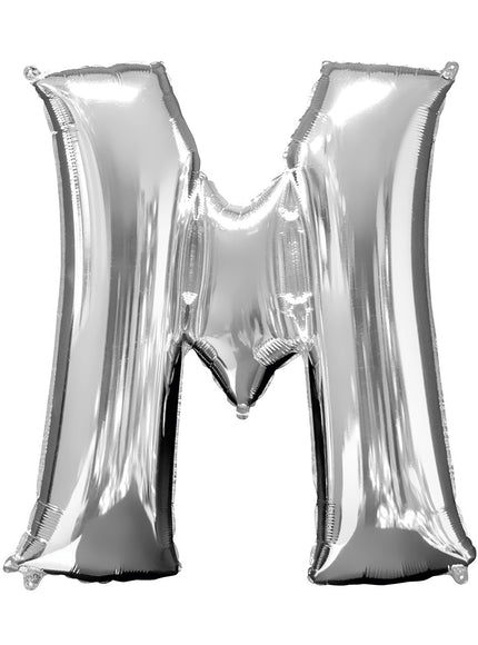 Ballon lettre M argenté (86 cm)