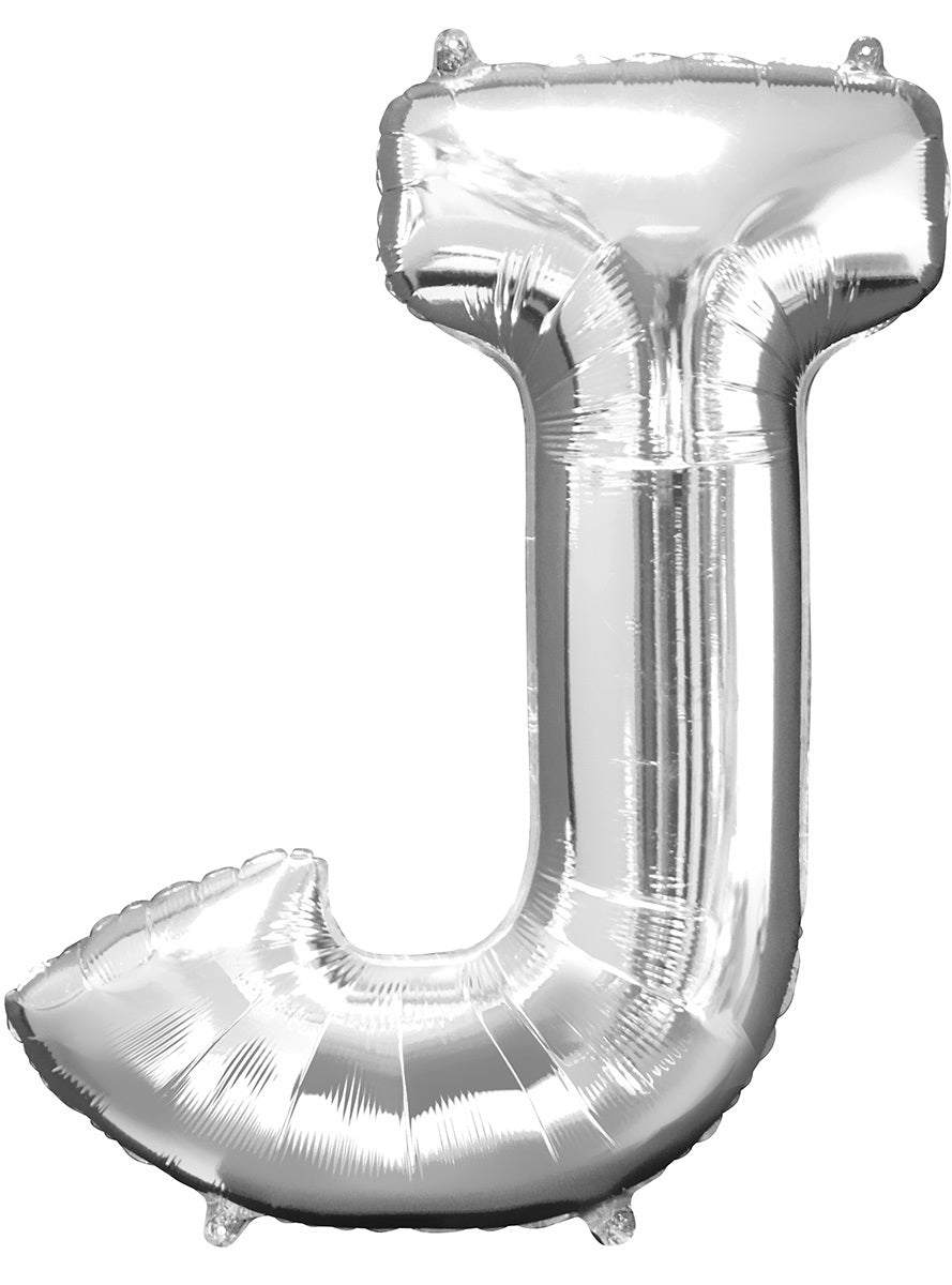 Ballon lettre J argenté (86 cm)