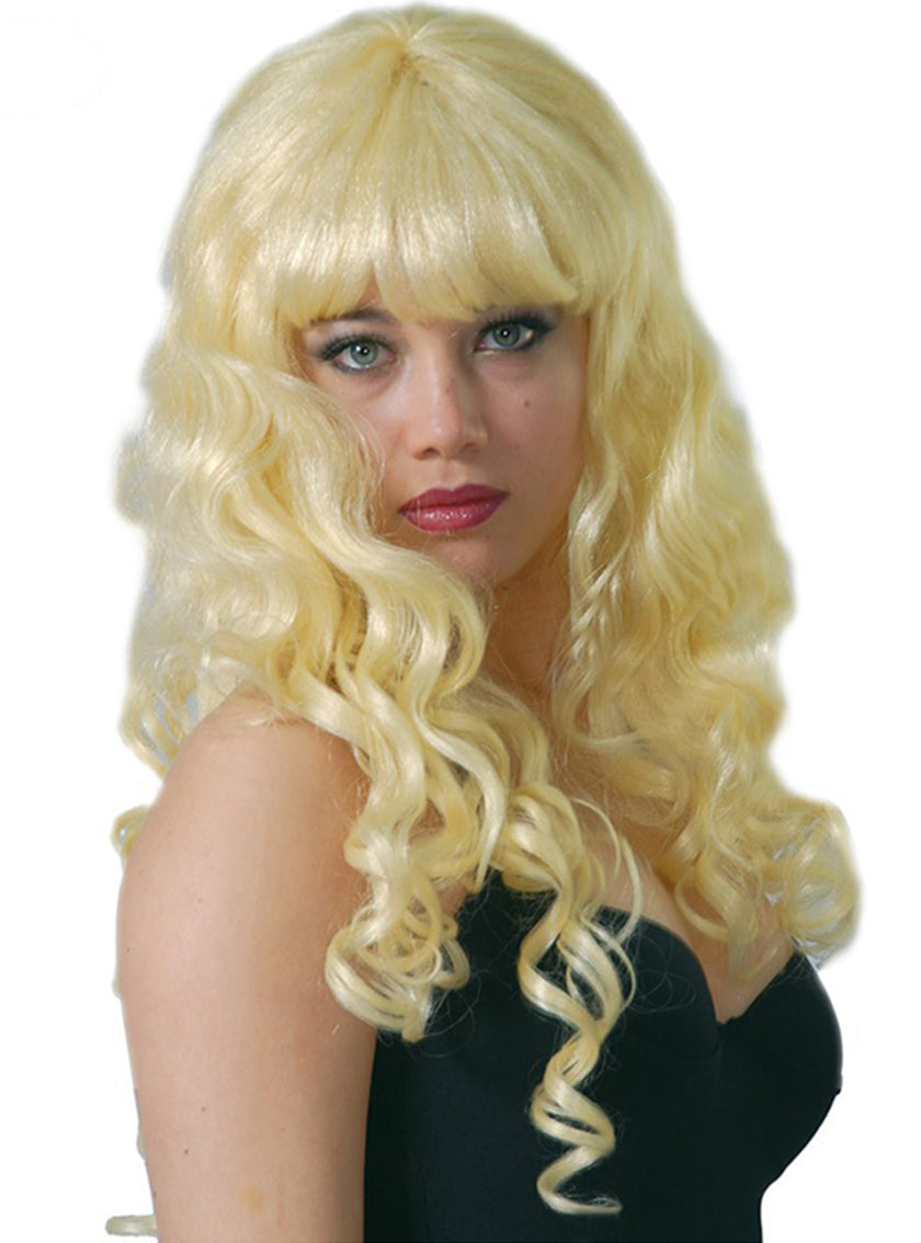 Perruque cheveux bouclés et blonde