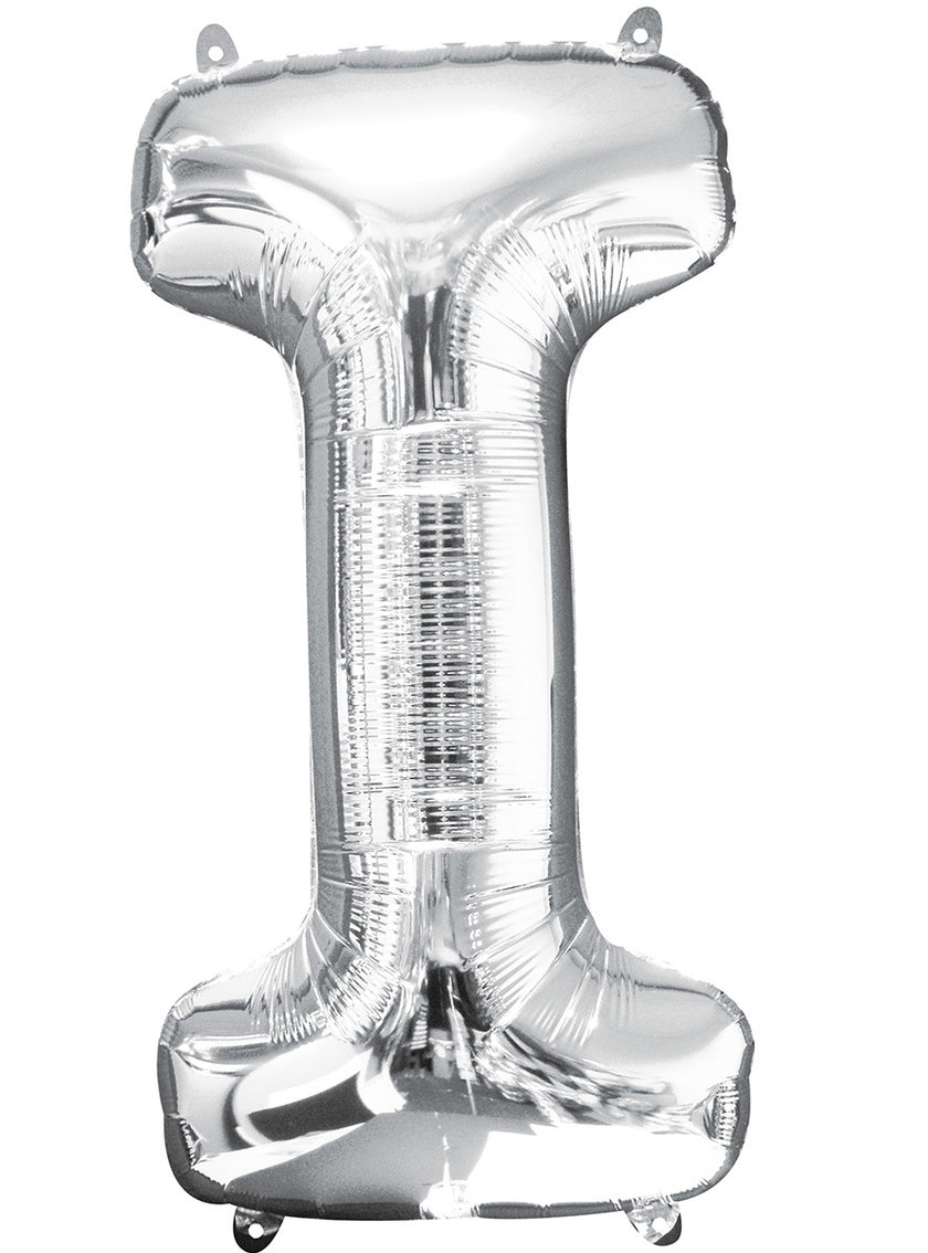 Ballon lettre I argenté (86 cm)