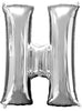 Ballon lettre H argenté (86 cm)