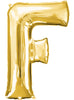 Ballon lettre F doré (86 cm)