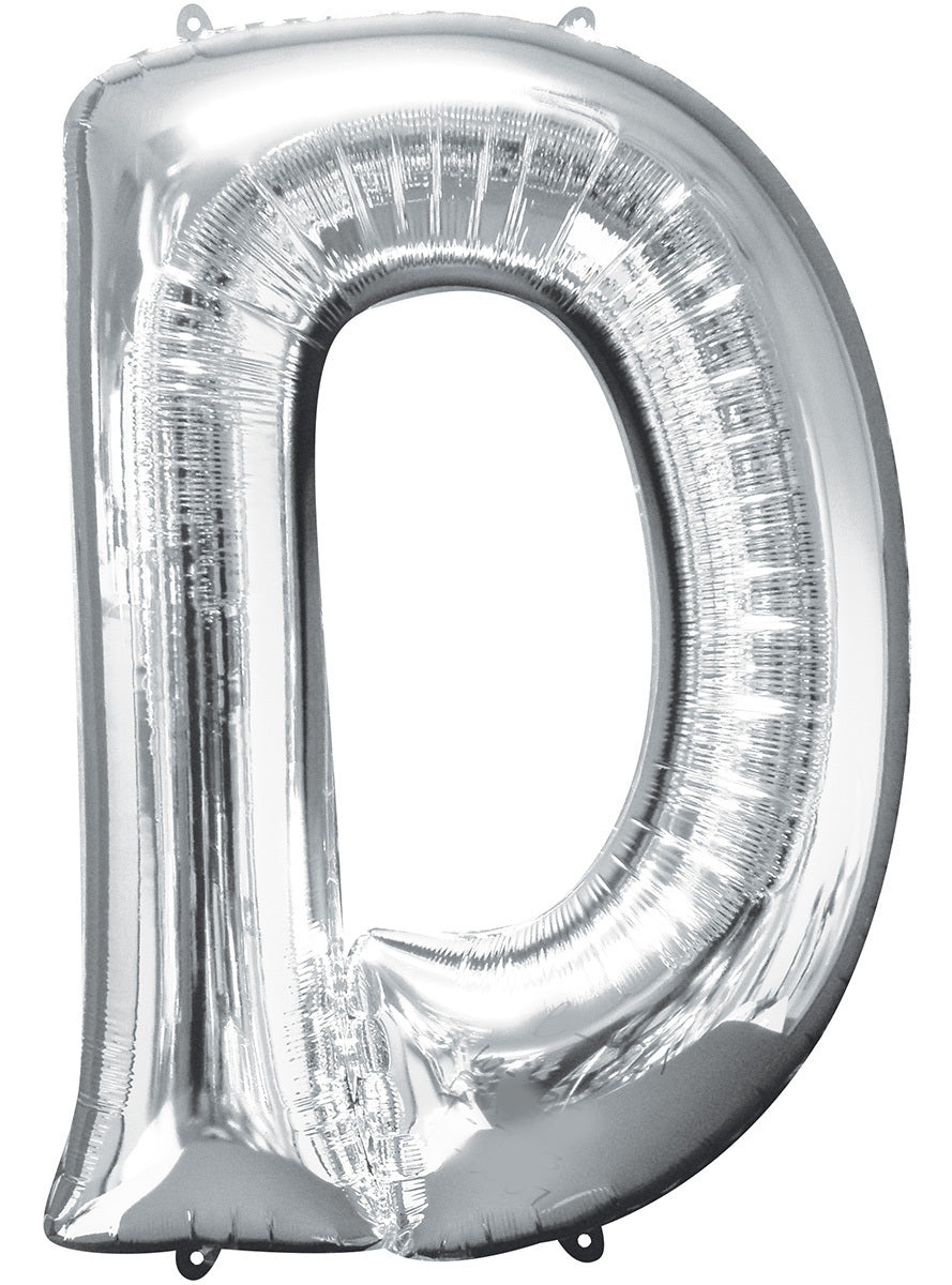 Ballon lettre D argenté