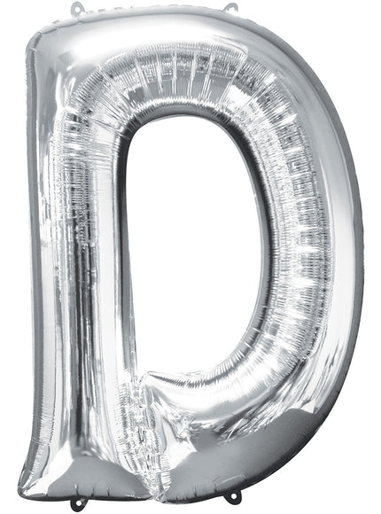 Ballon lettre D argenté