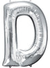 Ballon lettre D argenté
