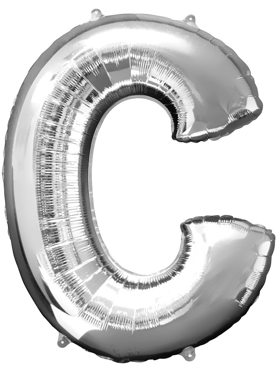Ballon lettre C argenté (86 cm)