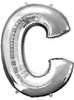 Ballon lettre C argenté (86 cm)