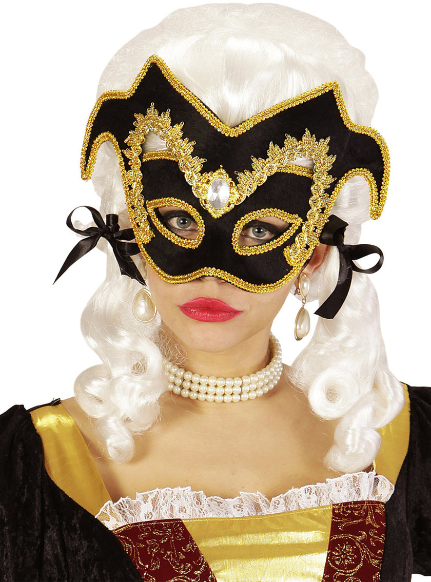 Loup noble vénitien avec liseré et pierre adulte