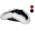 chapeau tricorne à plumes avec ornements bleu