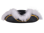 chapeau tricorne à plumes avec ornements noir