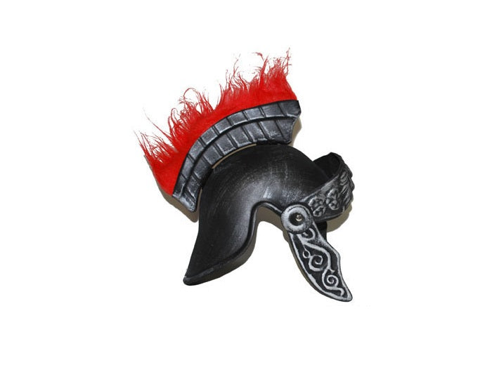 casque de romain avec plumeau rouge pour enfant