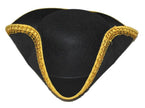 chapeau tricorne feutrine bordure doré