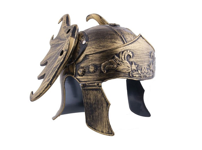 casque de gladiateur romain or avec ailes adulte