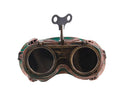 lunettes steampunk bronze avec rabat et clef