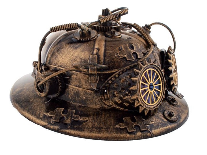 casque mineur steampunk bronze adulte