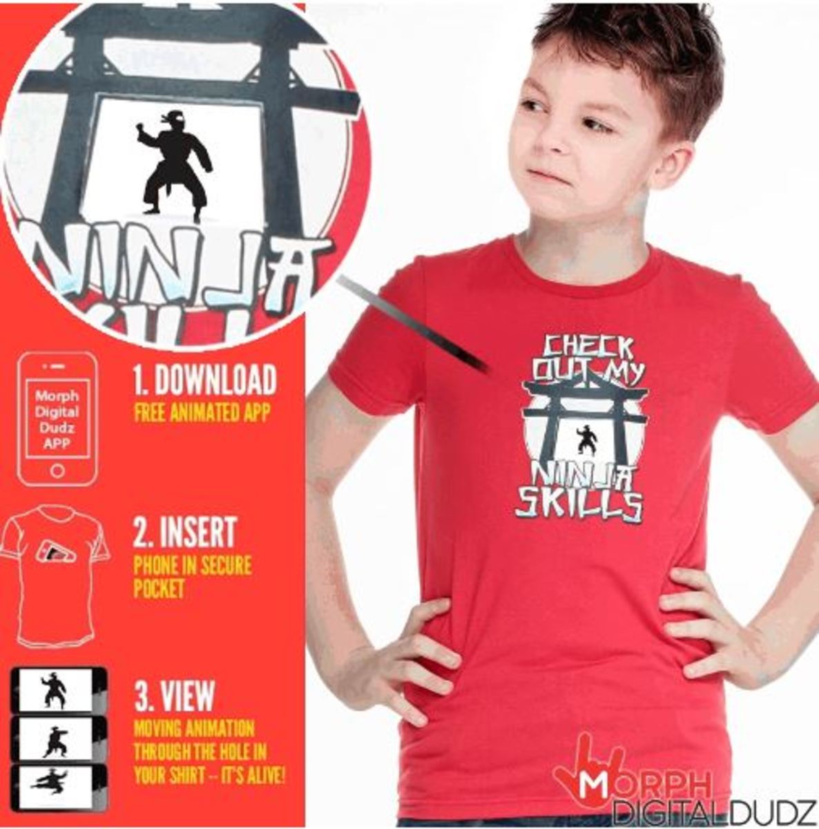 T-shirt de ninja en action enfant