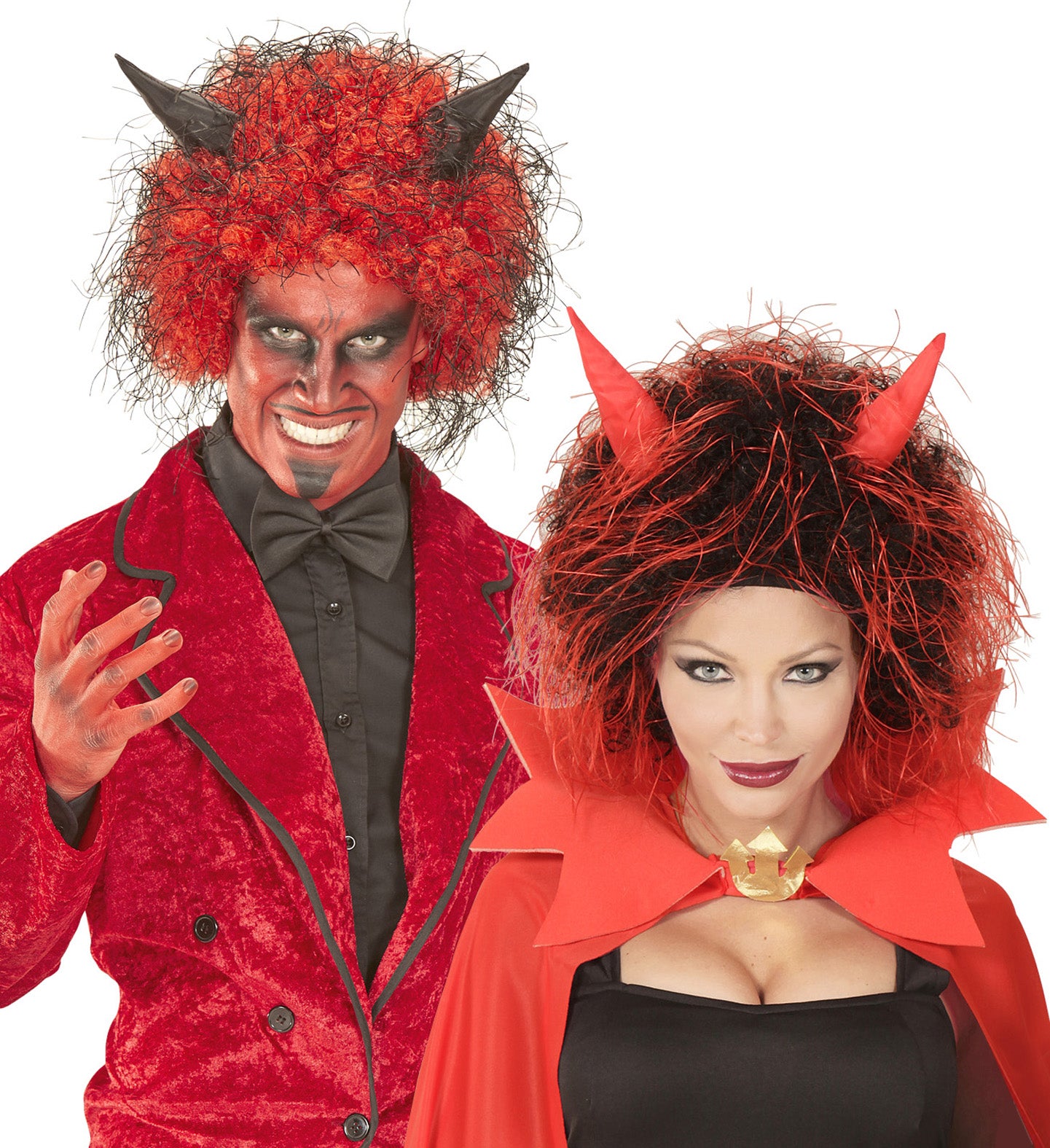 Perruque de Lucifer avec cornes pour adulte