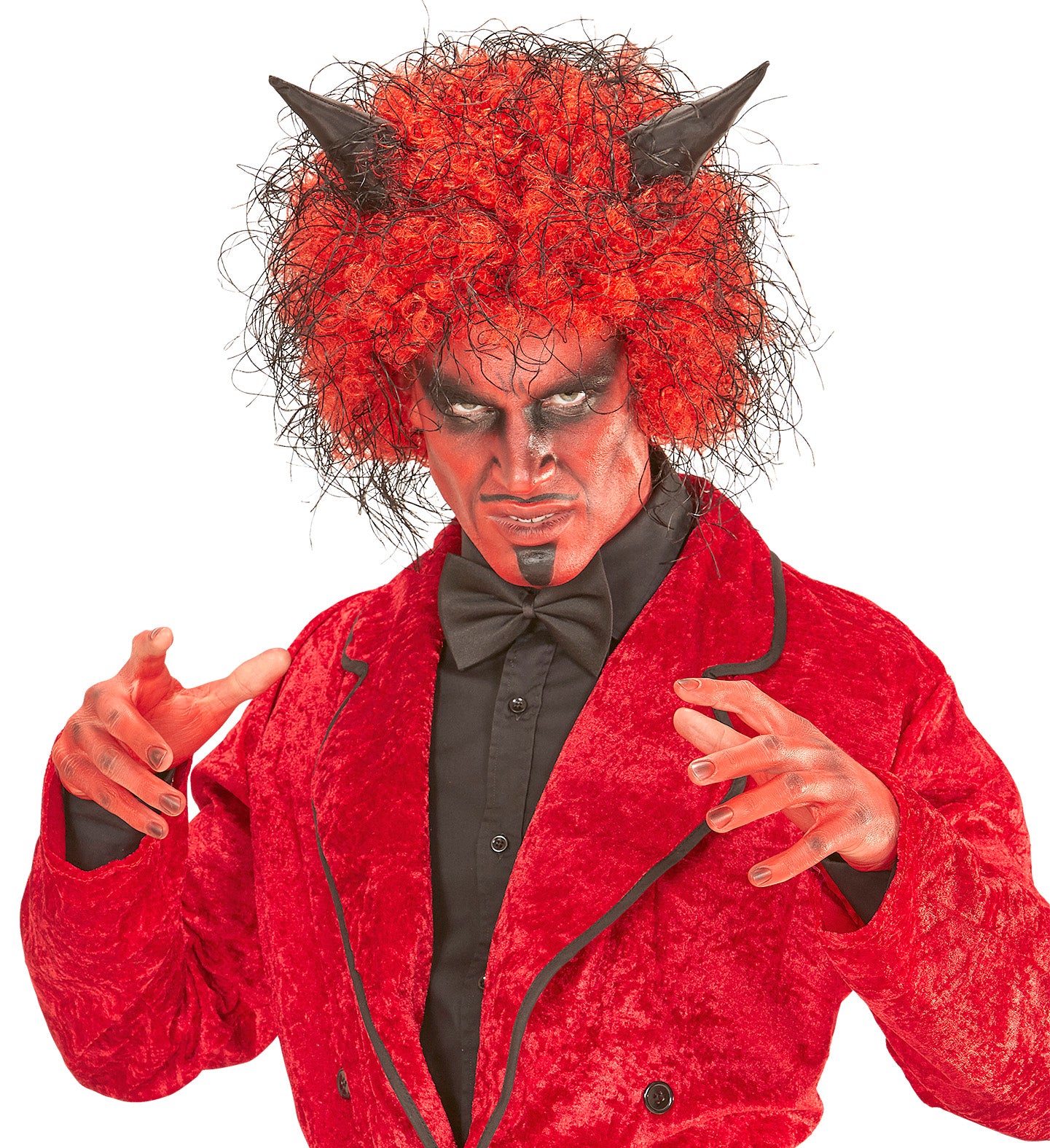 Perruque de Lucifer avec cornes pour adulte