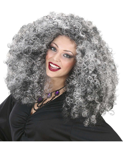 Perruque de sorcière grisonnante extra volume pour femme