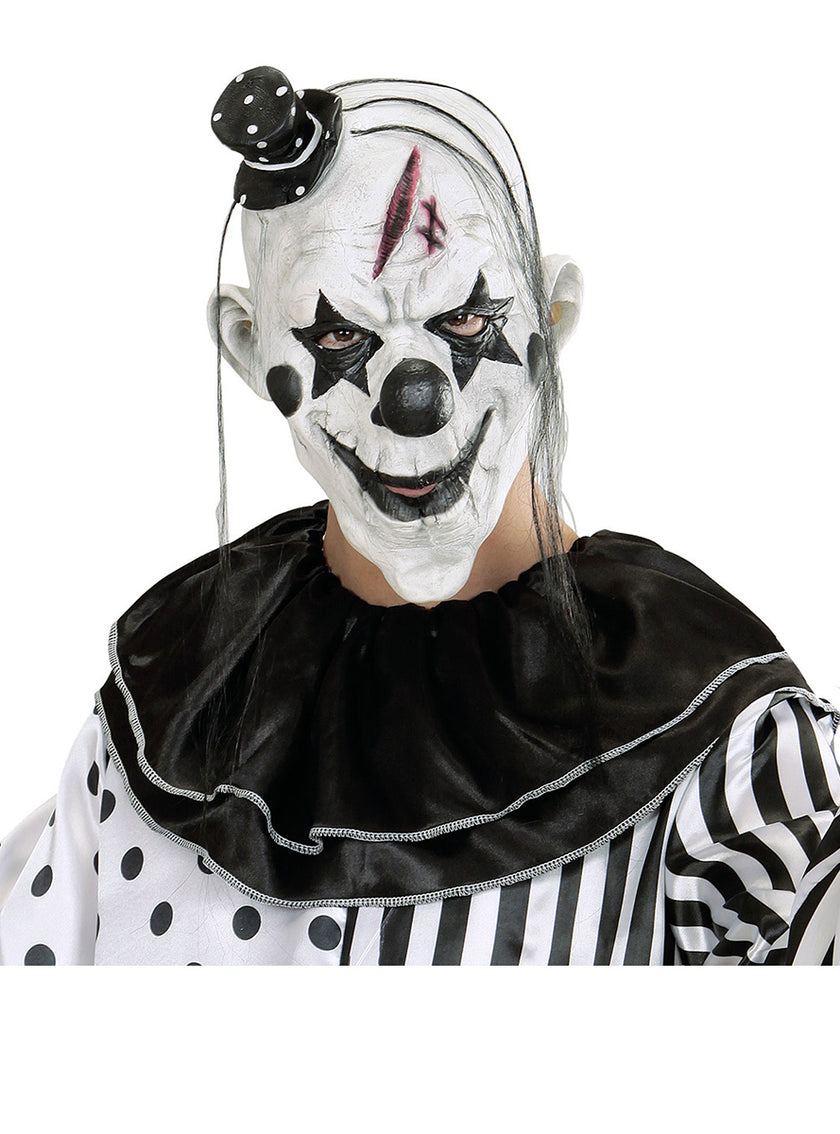 Masque de clown malin à cheveux et bonnet