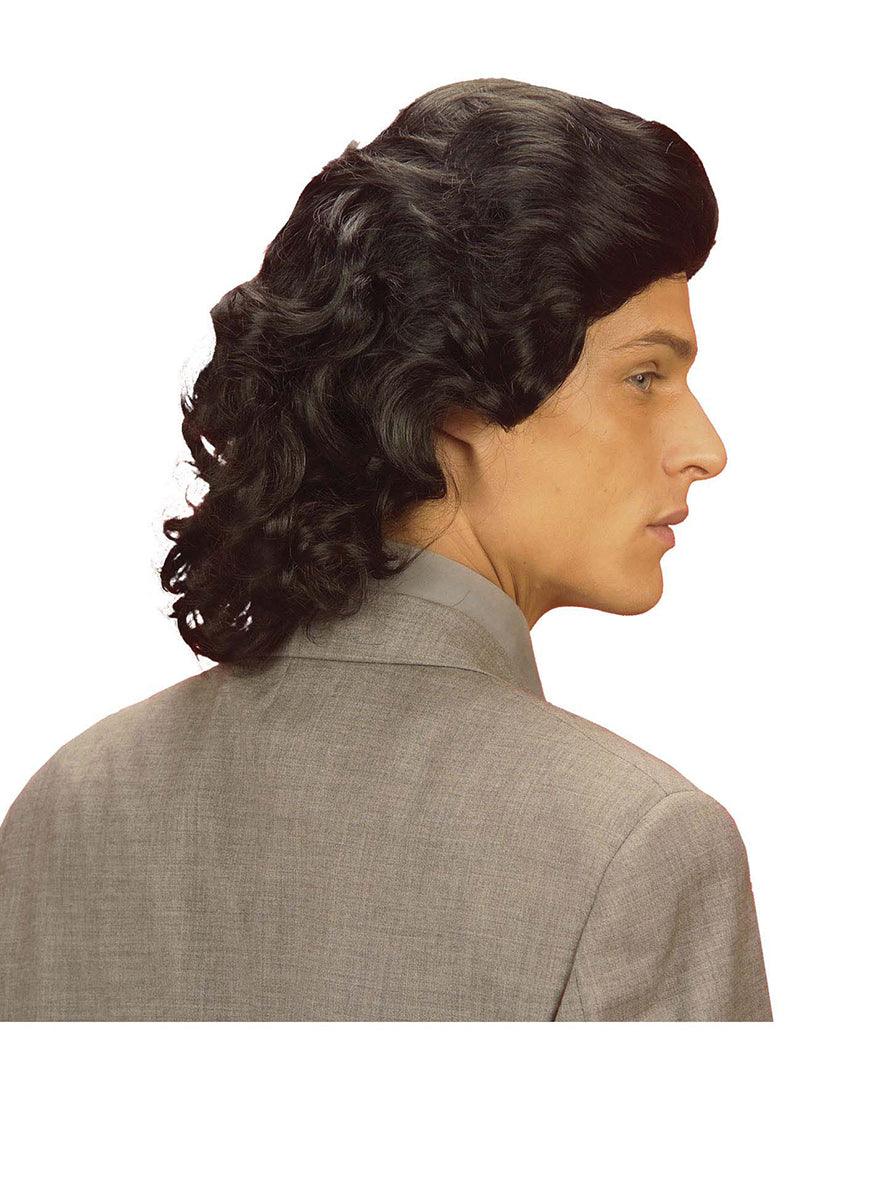 Perruque d'homme des années 70 noire