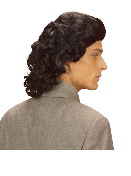 Perruque d'homme des années 70 noire