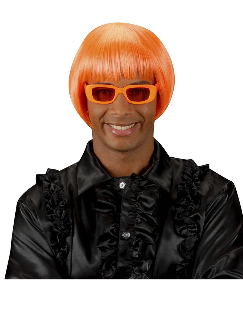 Perruque rave orange fluo