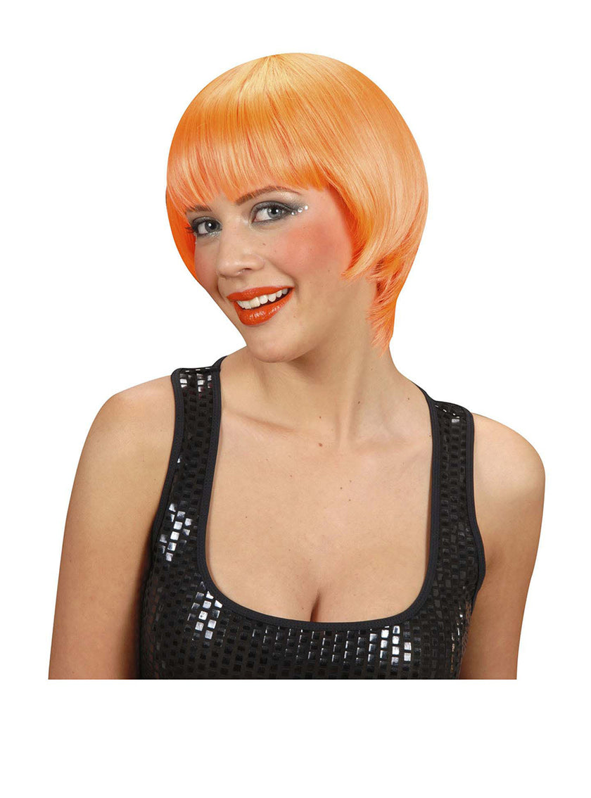 Perruque rave orange fluo